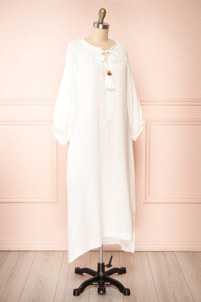 Raisa Ivory Shift Midi Dress | Boutique 1861 side view