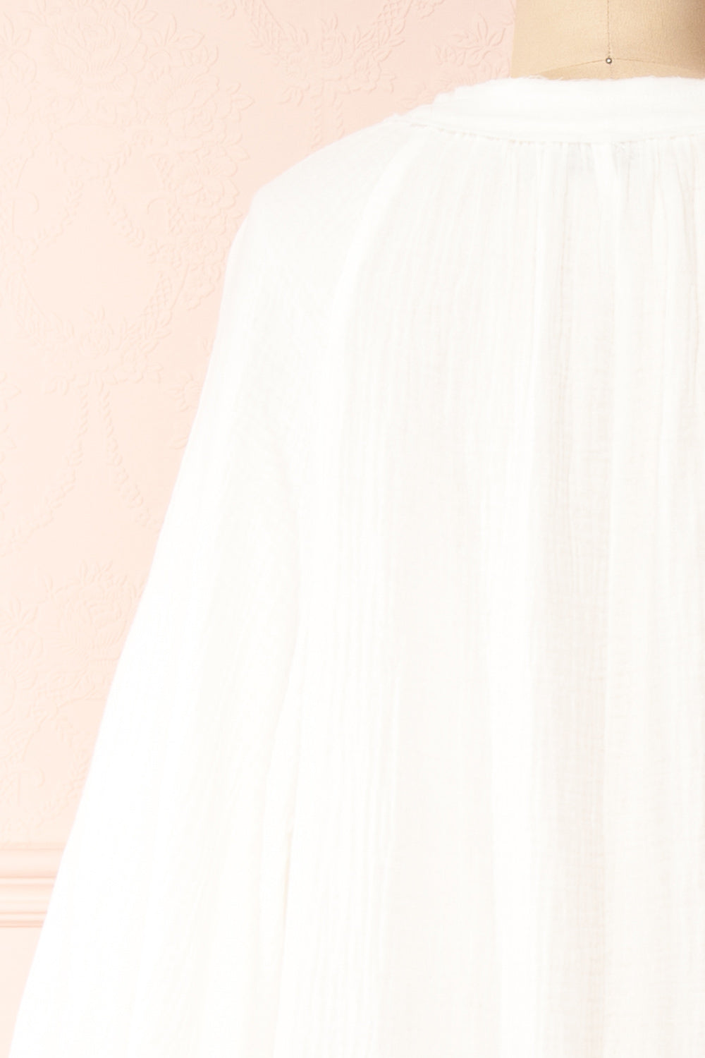 Raisa Ivory Shift Midi Dress | Boutique 1861 back close-up