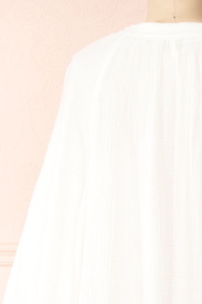 Raisa Ivory Shift Midi Dress | Boutique 1861 back close-up