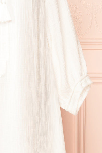 Raisa Ivory Shift Midi Dress | Boutique 1861 sleeve