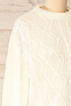 Randers Cream Knit 3/4 Sleeves Top | La petite garçonne side close-up