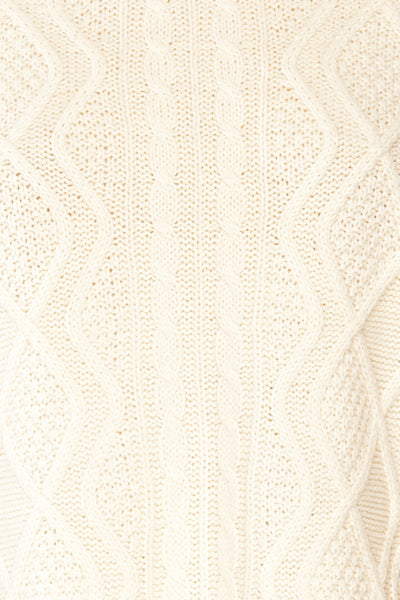 Randers Cream Knit 3/4 Sleeves Top | La petite garçonne fabric