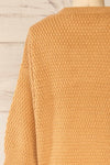 Randers Tan Knit 3/4 Sleeves Top | La petite garçonne back close-up