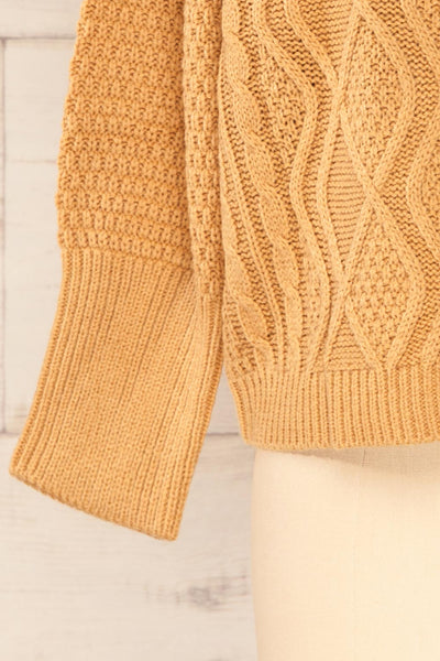 Randers Tan Knit 3/4 Sleeves Top | La petite garçonne bottom