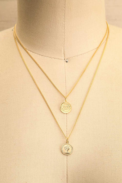 Rania Llewellyn Set of two Gold Medallion Necklaces