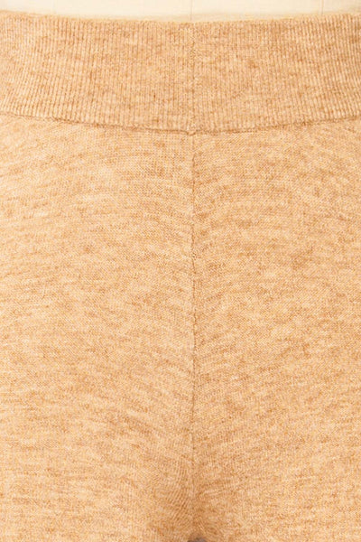 Raphart Beige High-Waisted Wide Leg Lounge Pants | La petite garçonne fabric
