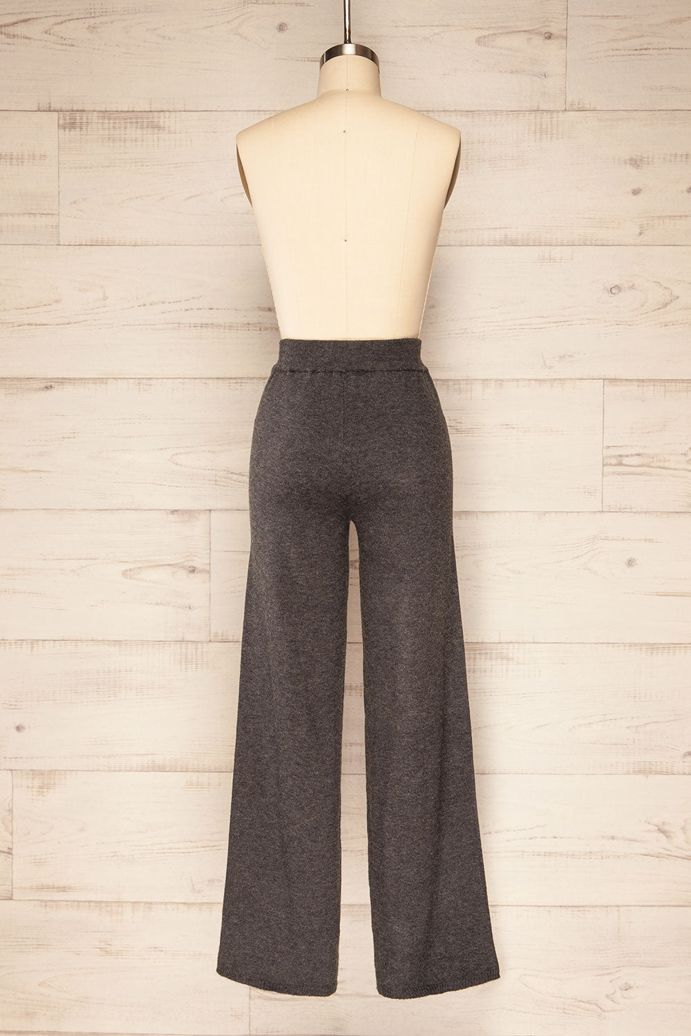 Raphart Grey High Waisted Wide Leg Lounge Pants | La petite garçonne back view