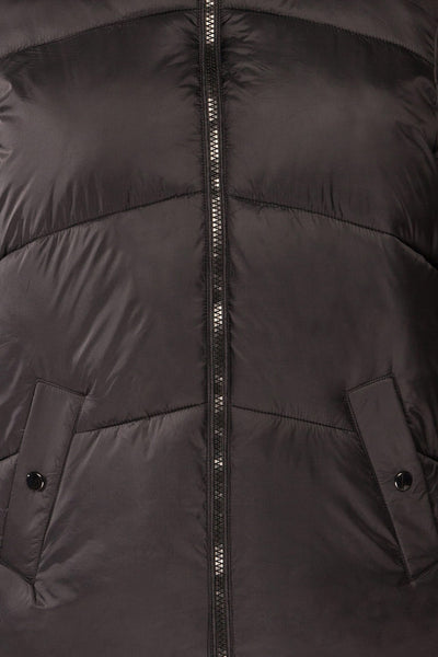 Rasdale Black Short Puffer Coat w/ Pockets | La petite garçonne  details