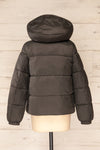 Rasdale Charcoal Short Puffer Coat | La petite garçonne  back view hood
