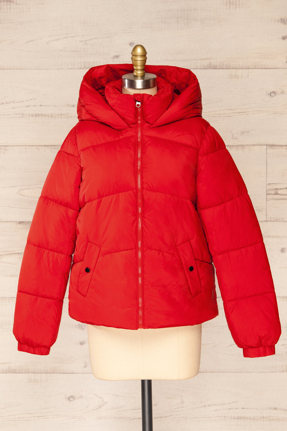 Rasdale Red Short Puffer Coat | La petite garçonne front view