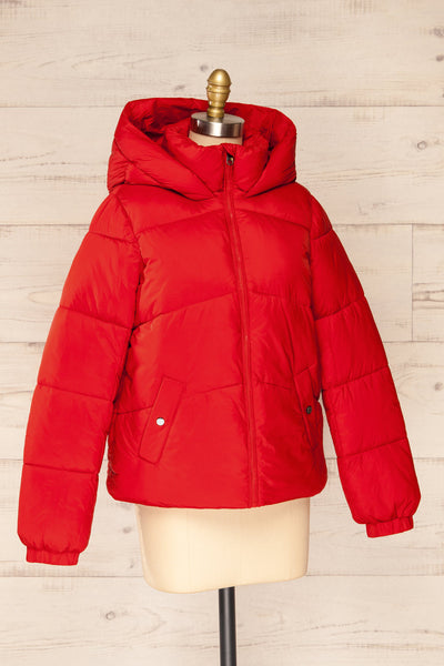 Rasdale Red Short Puffer Coat | La petite garçonne side view