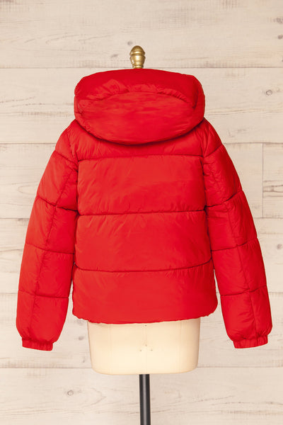 Rasdale Red Short Puffer Coat | La petite garçonne back view