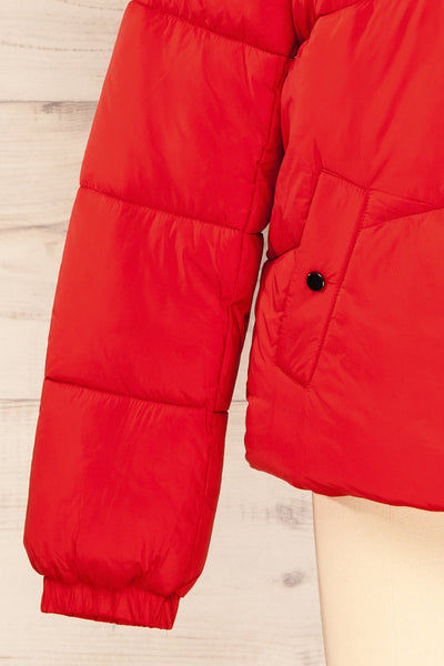 Rasdale Red Short Puffer Coat | La petite garçonne sleeves