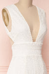 Rashmi White Crocheted Lace Mermaid Bridal Dress | Boudoir 1861 side close-up