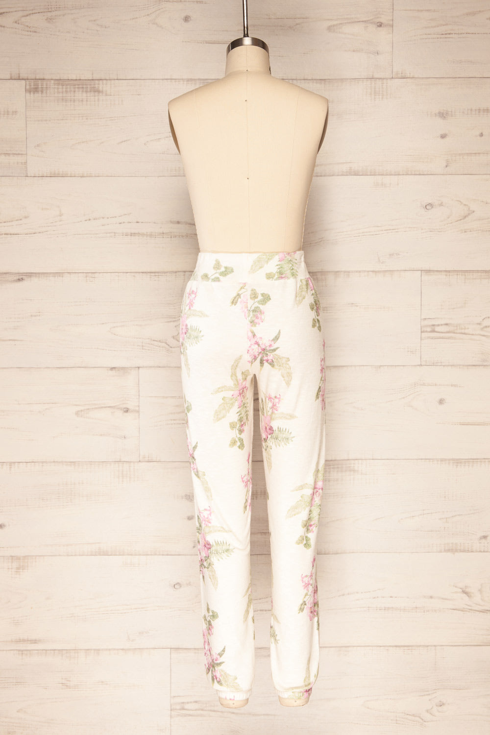 Raszkow White Floral Lounge Joggers | La petite garçonne back view