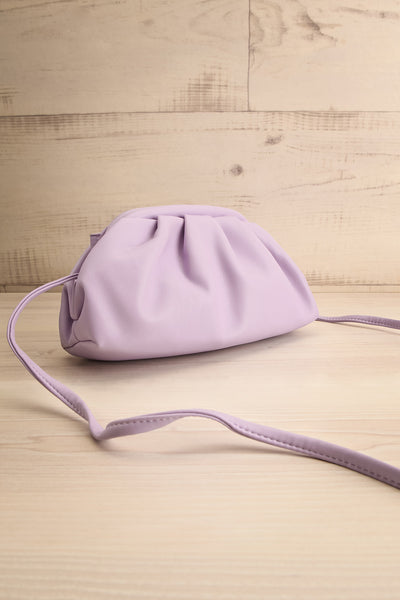 Ratibago Lilac Faux-Leather Pouch Handbag | La petite garçonne side view