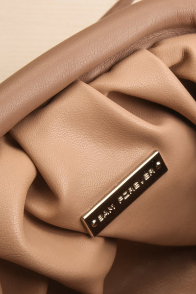 Ratibago Taupe Faux-Leather Pouch Handbag | La petite garçonne inside lcose-up