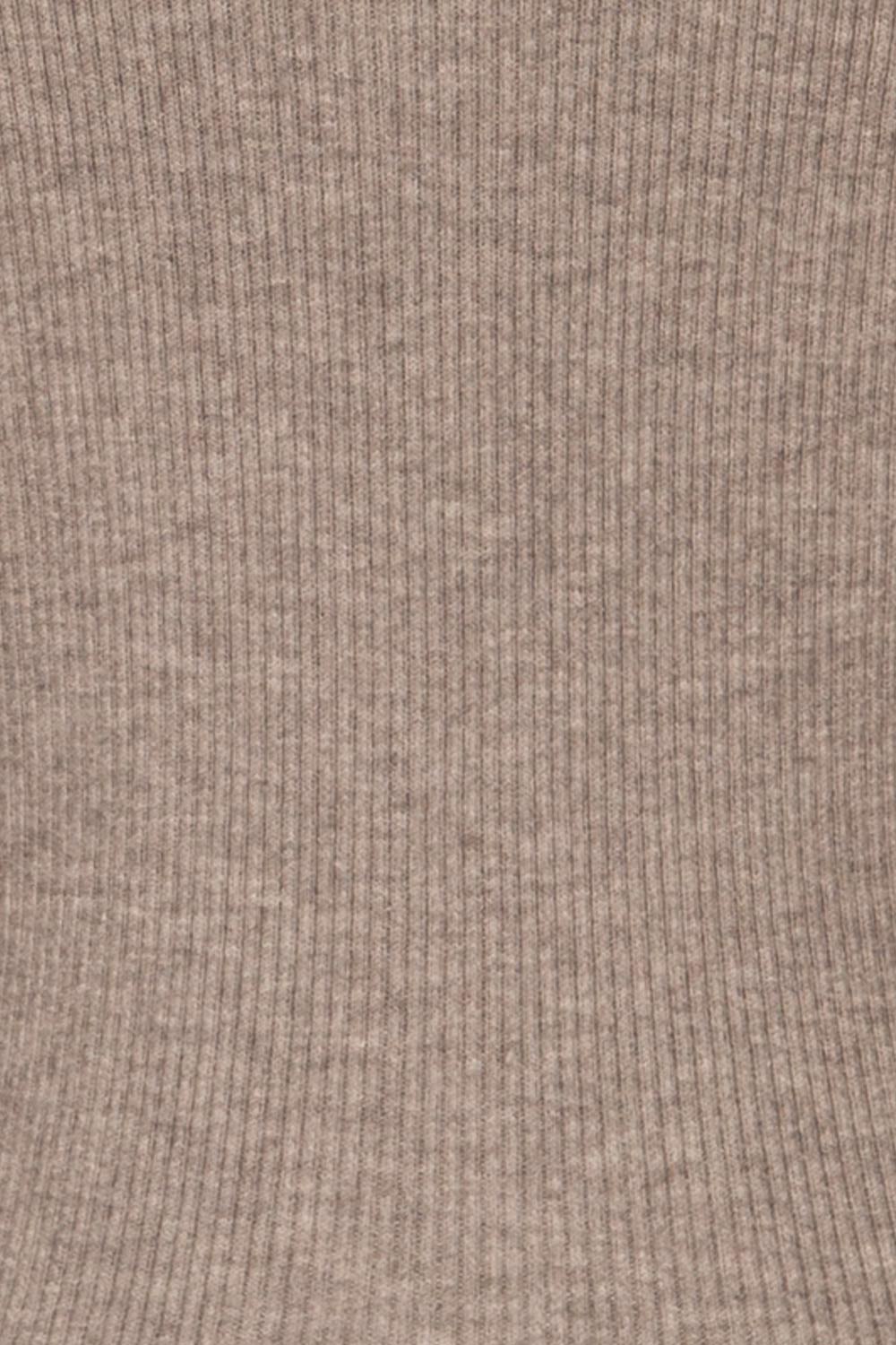 Recz Grey Knit Long Puffy Sleeve Wrap Top | La petite garçonne fabric 