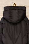 Reda Black Short Puffer Jacket | La petite garçonne back close-up