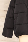 Reda Black Short Puffer Jacket | La petite garçonne sleeve