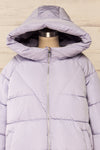 Reda Lavender Short Puffer Jacket | La petite garçonne front hood