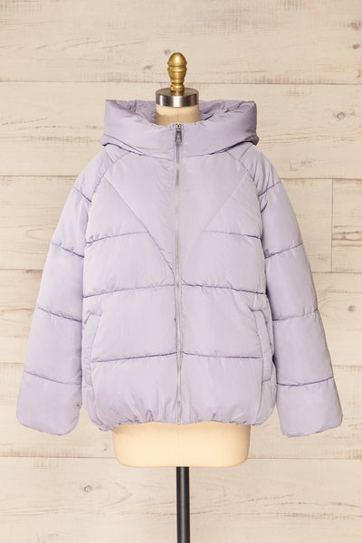 Reda Lavender Short Puffer Jacket | La petite garçonne front view
