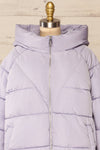 Reda Lavender Short Puffer Jacket | La petite garçonne front close-up