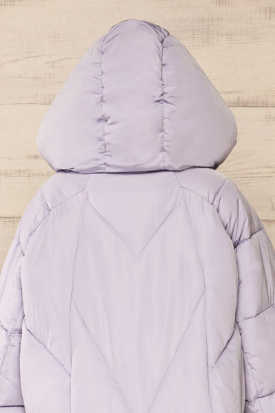 Reda Lavender Short Puffer Jacket | La petite garçonne back hood