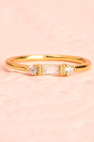 Referre Clear & Golden Minimalist Ring | Boutique 1861 3
