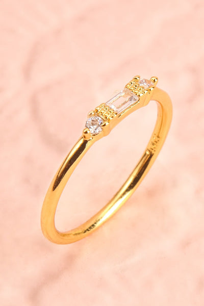 Referre Clear & Golden Minimalist Ring | Boutique 1861 5