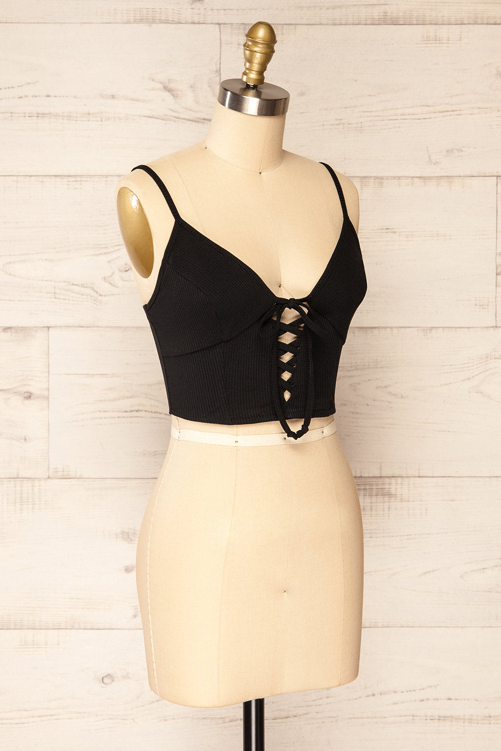 Reinbeck Black Corset Crop Top | La petite garçonne side view