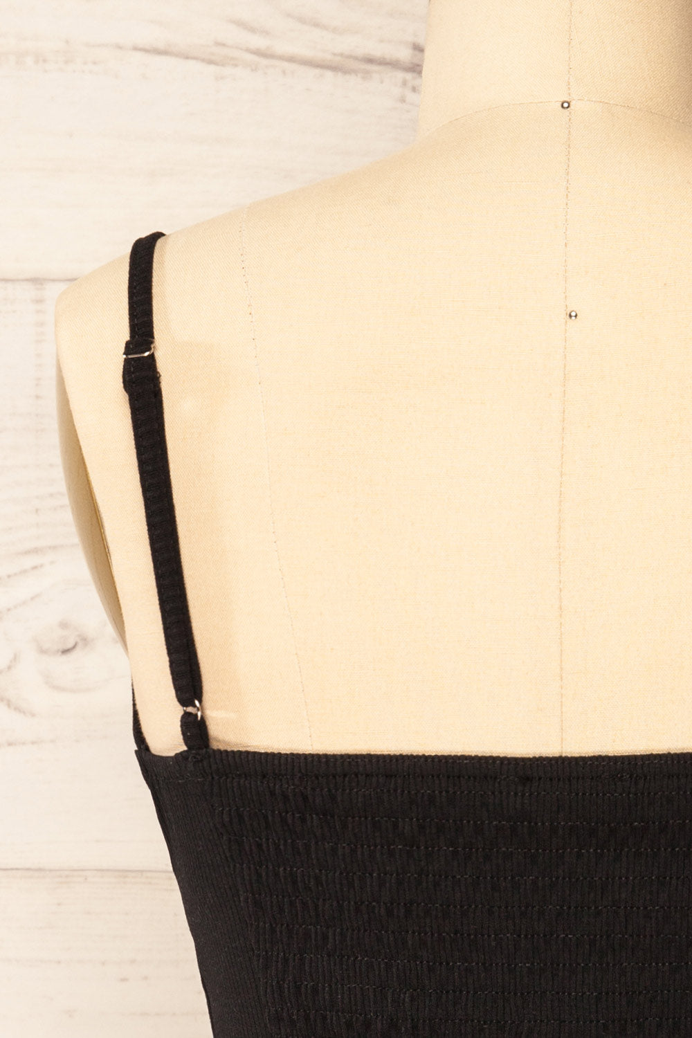 Reinbeck Black Corset Crop Top | La petite garçonne back close-up