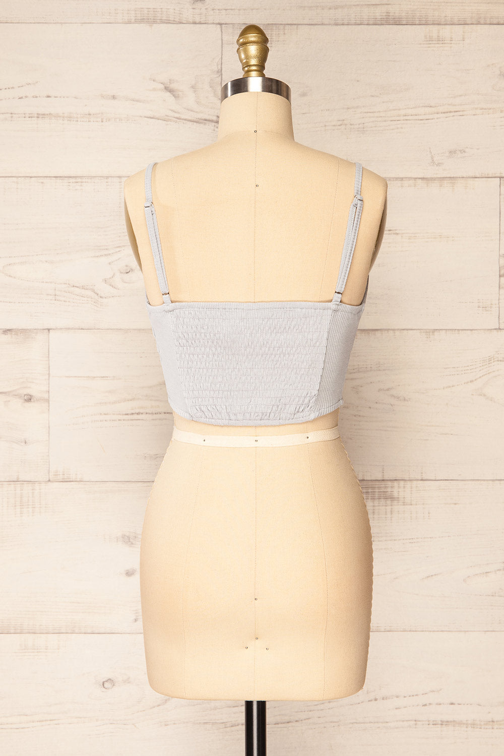 Reinbeck Blue Grey Corset Crop Top | La petite garçonne back view