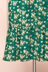 Relique Green Floral Short Sleeve Midi Dress | Boutique 1861 bottom