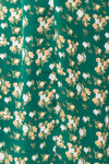 Relique Green Floral Short Sleeve Midi Dress | Boutique 1861 fabric