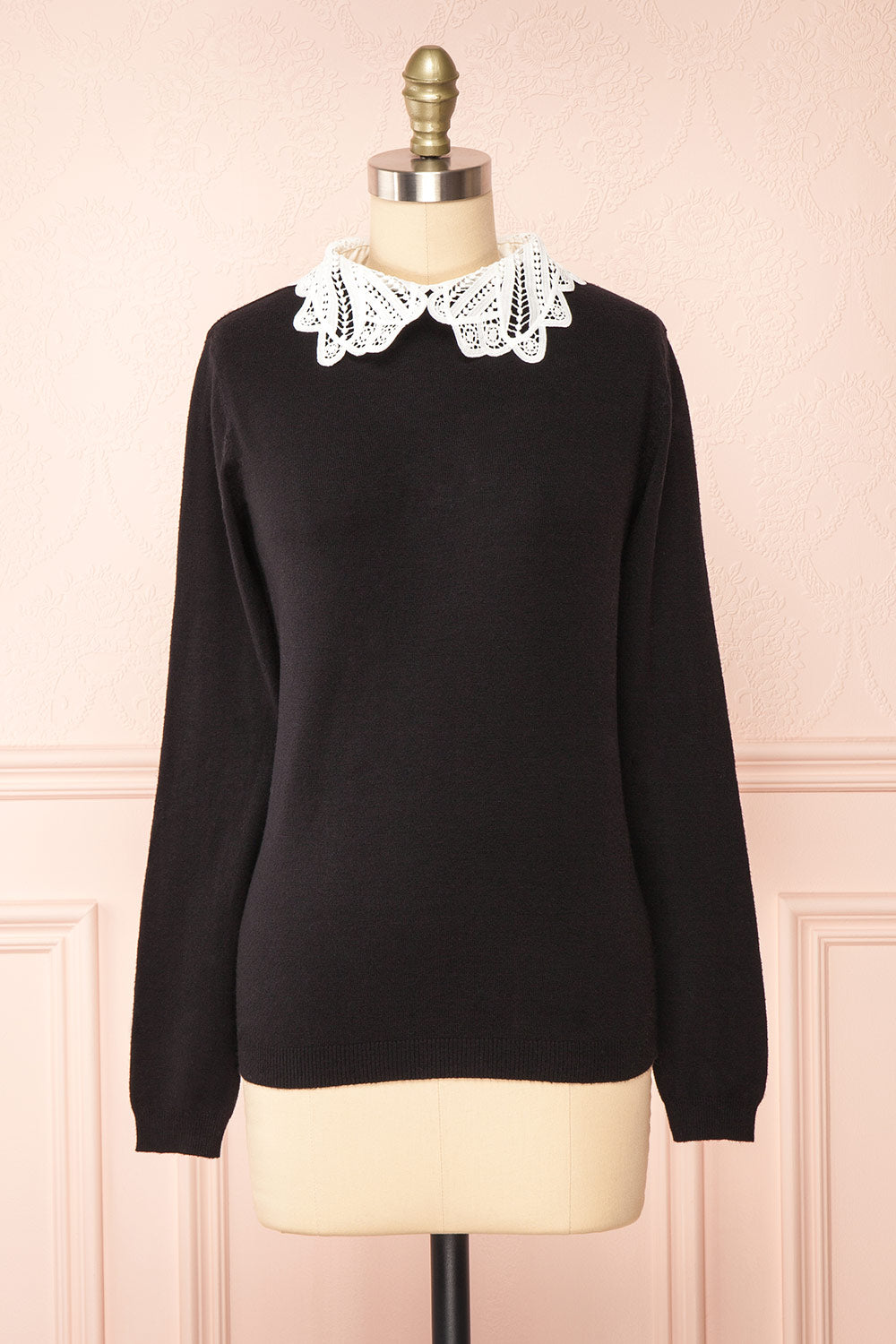 Renata Long Sleeve Top w/ Peter Pan Collar | Boutique 1861 front view