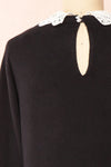 Renata Long Sleeve Top w/ Peter Pan Collar | Boutique 1861 back close-up