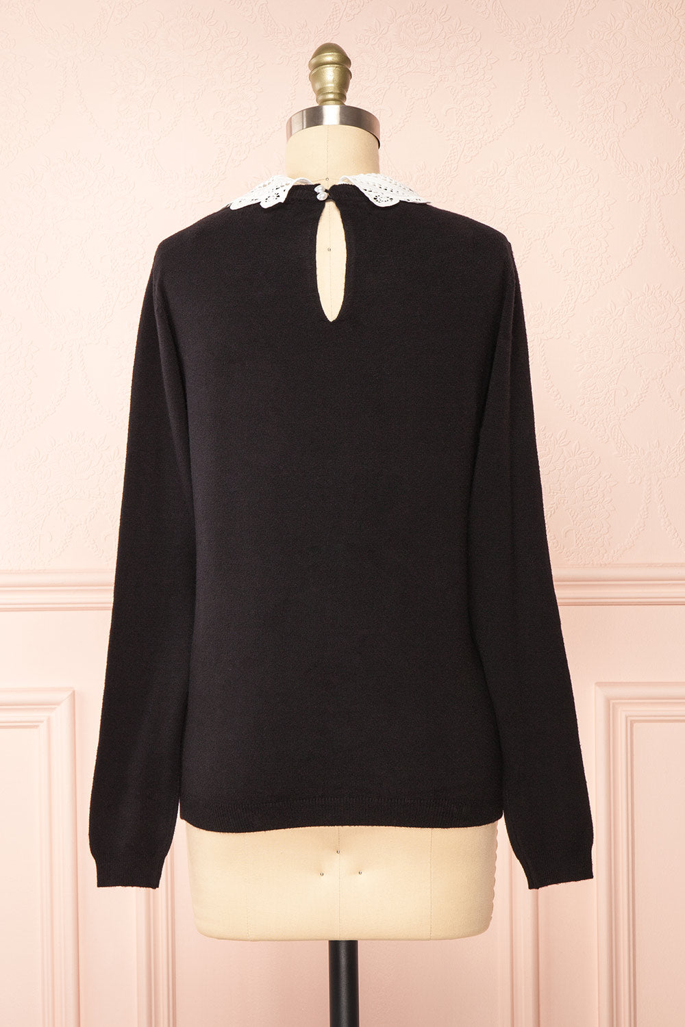 Renata Long Sleeve Top w/ Peter Pan Collar | Boutique 1861 back view