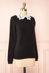 Renata Long Sleeve Top w/ Peter Pan Collar | Boutique 1861 side view