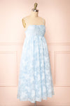 Renda Baby Blue Midi Dress w/ Floral Print | Boutique 1861 side view