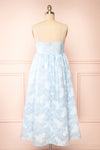 Renda Baby Blue Midi Dress w/ Floral Print | Boutique 1861 back view