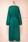 Reneane Green Long Sleeve Midi A-Line Dress | Boutique 1861 back view