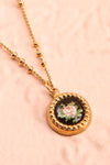 Renée Claire Golden Pendant Necklace | Fleur | Boutique 1861 flat close-up