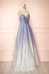 Renesmee Blue Sparkly Gradient Maxi Dress | Boutique 1861  side view