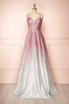 Renesmee Mauve Sparkly Gradient Maxi Dress | Boutique 1861 front view