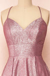 Renesmee Mauve Sparkly Gradient Maxi Dress | Boutique 1861  front close-up