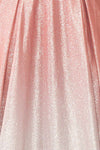 Renesmee Pink Sparkly Gradient Maxi Dress | Boutique 1861  fabric