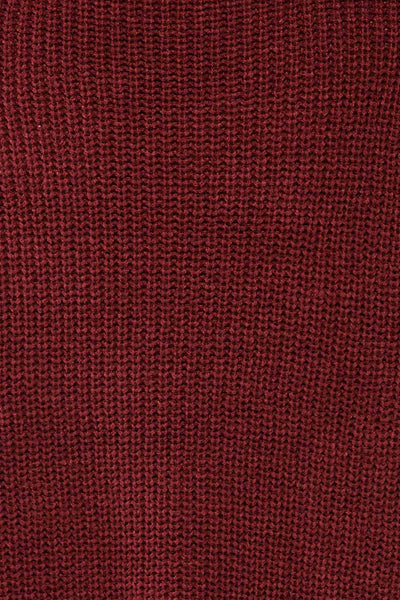Rennes Burgundy Turtleneck Knit Long Sweater | La petite garçonne fabric