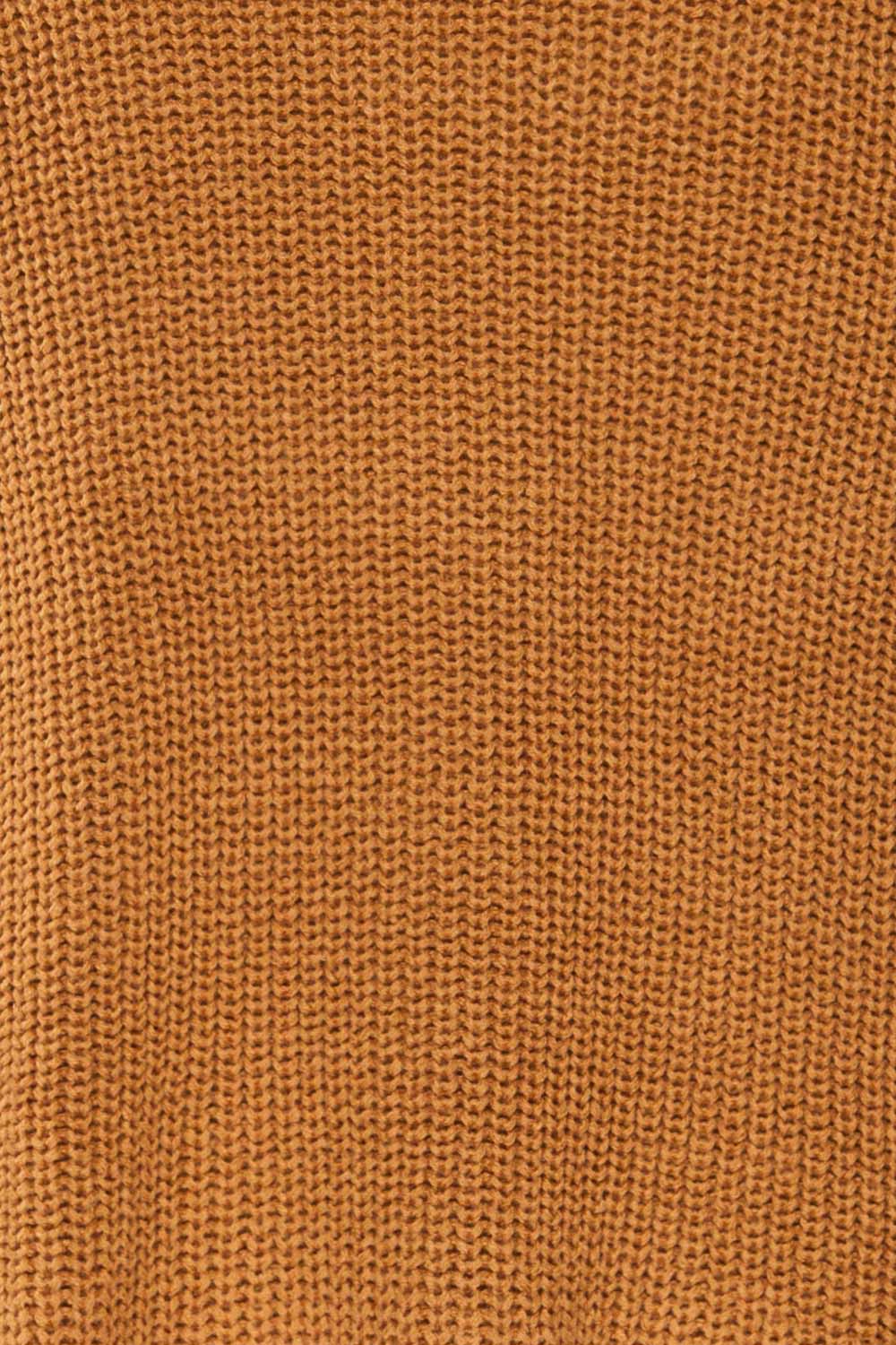 Rennes Caramel Knit Turtleneck Sweater | La petite garçonne fabric  