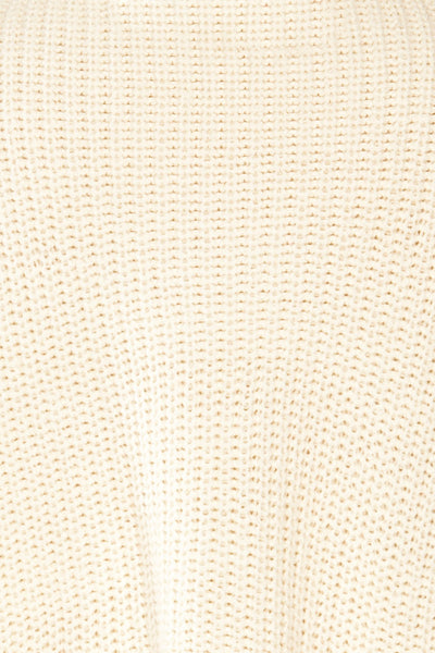 Rennes Cream Knit Turtleneck Sweater | La petite garçonne fabric